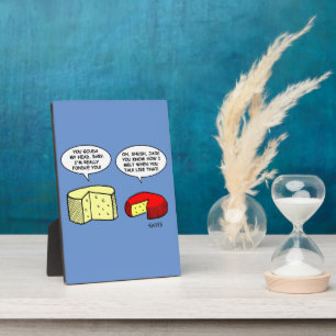 Funny Cheese Shop Manager / Turophile Cartoon Desk Plaque