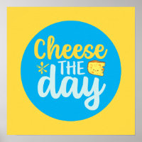 Funny Cheese The Day Retro Colour Kitchen Art