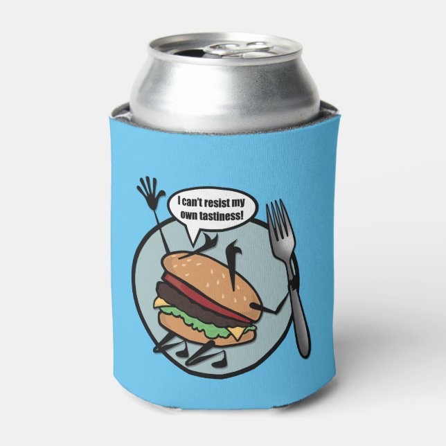 FUNNY CHEESEBURGER CAN COOLER (Can Front)