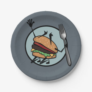 FUNNY CHEESEBURGER PAPER PLATE