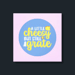 Funny Cheesy But Grate Pastel Colour Wall Art<br><div class="desc">Colourful typography art with retro and vibrant colours. Funny puns and quotes about food,  cooking,  baking and dining. Perfect decoration for your kitchen,  diner,  café,  bakery shop or restaurant. Background colour (the circle and the square) is customisable via the Design Tool.</div>
