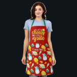 Funny Cheesy But Still Grate Dairy Product Pattern Apron<br><div class="desc">Funny and cool apron to make cooking more fun. Personalised gift for family and friends who love cooking,  baking and trying new recipe in the kitchen. Customise the wording to fit your occasion. You can use the Design Tool to further change the font type,  font colour and font size.</div>