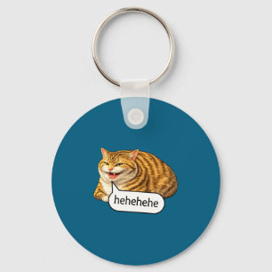 Funny Cheesy Cat Smile Meme Silly Weird Chubby Cat Key Ring