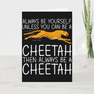 Funny Cheetah Art For Men Women Kids Animal Safari Card