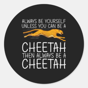 Funny Cheetah Art For Men Women Kids Animal Safari Classic Round Sticker