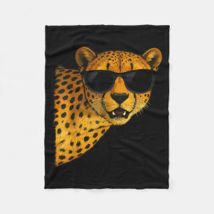 Funny Cheetah Art For Men Women Kids Animal Safari Fleece Blanket