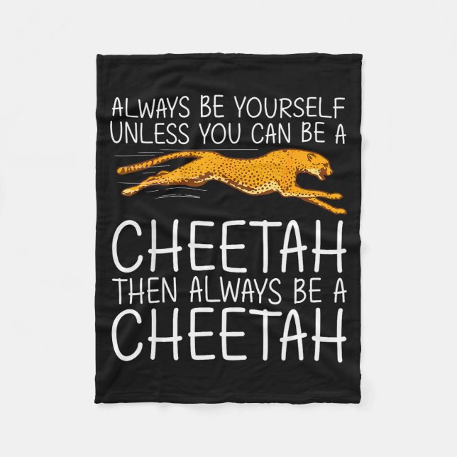 Funny Cheetah Art For Men Women Kids Animal Safari Fleece Blanket (Front)