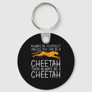 Funny Cheetah Art For Men Women Kids Animal Safari Key Ring
