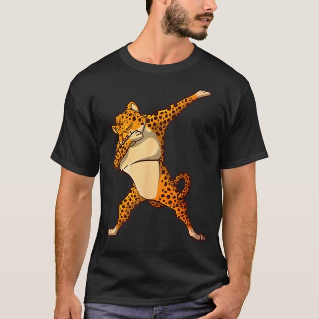 Funny Cheetah Dance For Kids Boys Girls Dabbing Ch T-Shirt (Front)