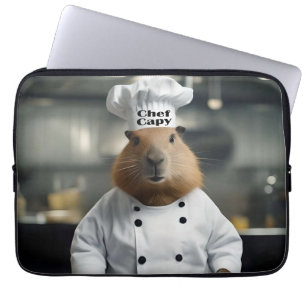 Funny Chef Capybara, Laptop Sleeve