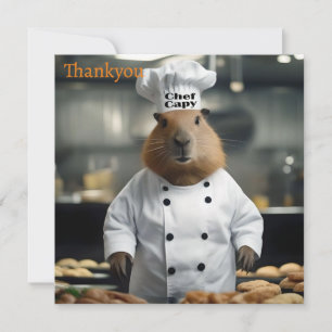 Funny Chef Capybara, Thank You Card