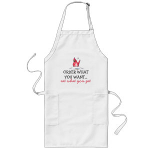 Funny Chef Comment Red Bird Watercolor Long Apron