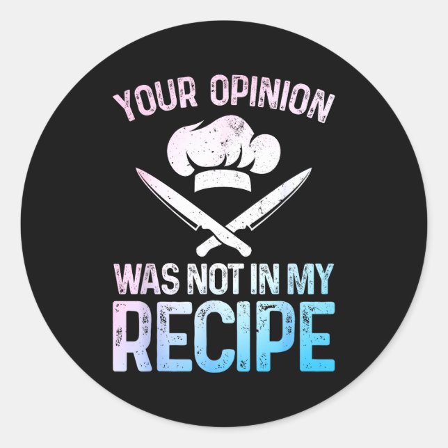 Funny Chef Design For Men Women Cook Cooking Culin Classic Round Sticker (Front)