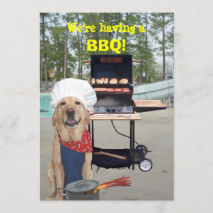 Funny Chef Dog BBQ Invitation