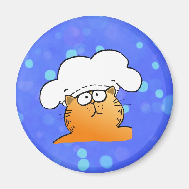 Funny Chef | Funny cartoon Kitty Chef Magnet (Front)