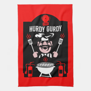 Funny Chef Hurdy Gurdy Tea Towel