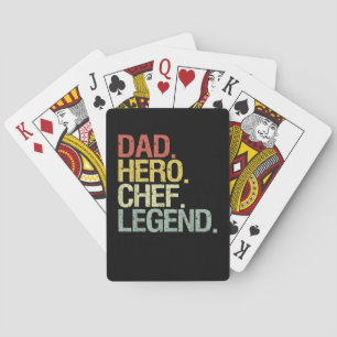 Funny chef legend dad playing cards
