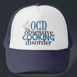 Funny Chef Trucker Hat<br><div class="desc">Cooking humour for a professional chef. Chefs with OCD will love this cute gift.</div>