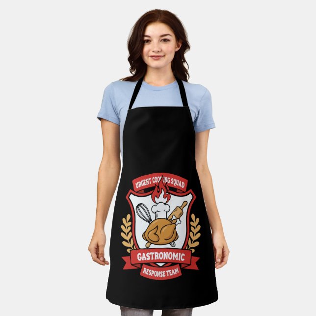 Funny Chef Urgent Cooking Squad Gastronomic Team  Apron (Worn)