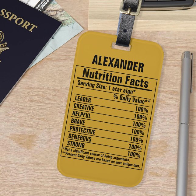 Funny Chemical Elements Person Characteristics Lug Luggage Tag (Creator Uploaded)