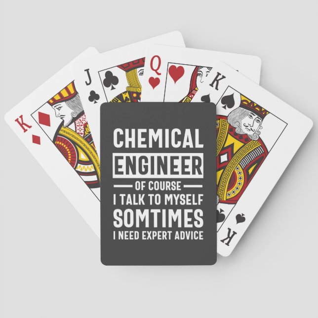 Funny Chemical Engineer Gift Playing Cards (Back)