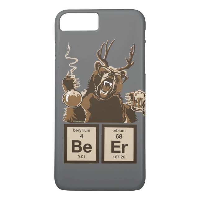 Funny chemistry bear discovered beer Case-Mate iPhone case (Back)