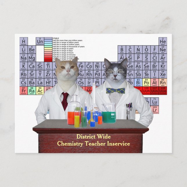 Funny Chemistry Cats Postcard (Front)