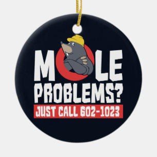 Funny Chemistry Formula Mole Problem Science Gag Ceramic Tree Decoration