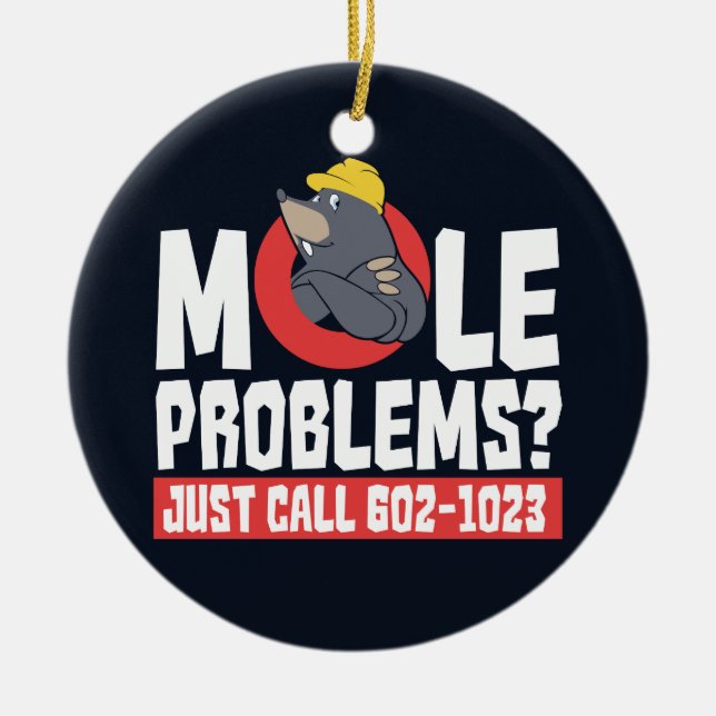 Funny Chemistry Formula Mole Problem Science Gag Ceramic Tree Decoration (Front)
