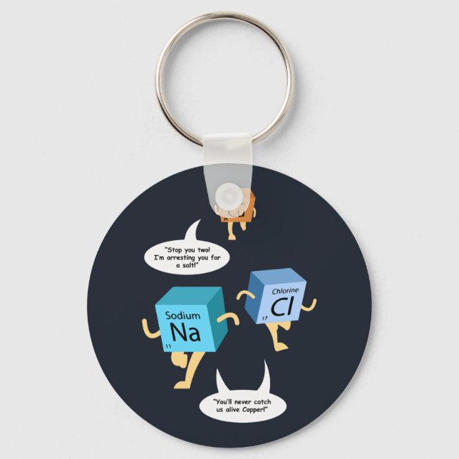 Funny Chemistry Periodic Table Science Key Ring (Front)