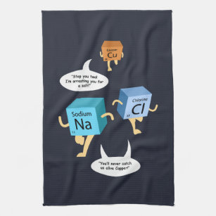 Funny Chemistry Periodic Table Science Tea Towel