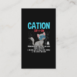 Funny Chemistry Scientist Cation Element Cat Lover Business Card