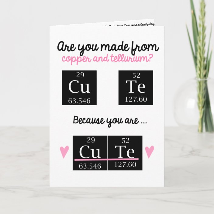 Funny Chemistry Valentines Day Card | Zazzle.co.uk