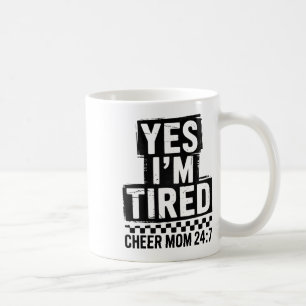 Funny Chequered Cheer Mum Cheerleading Mother's Da Coffee Mug