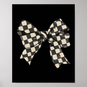 Funny Chequered Coquette Bow For Men Women 1 Poster