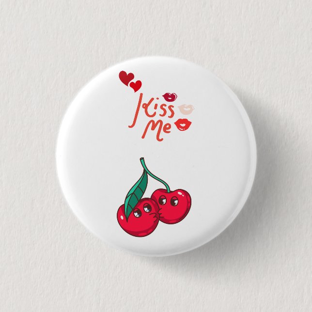 Funny Cherries in Love 3 Cm Round Badge (Front)