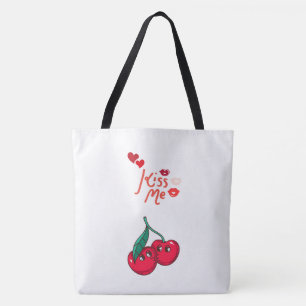 Funny cherries in love. tote bag