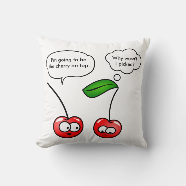 Funny Cherry Puns Joke Cushion (Front)