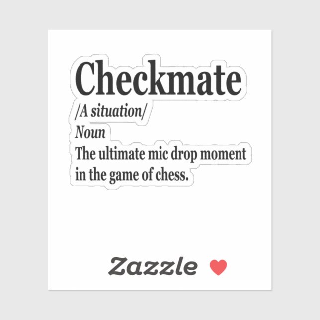 Funny Chess Checkmate Definition Chess Lover (Sheet)