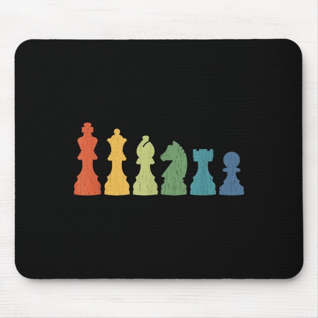 Funny Chess Eces Board Game Lover Player Themed Ch Mouse Mat (Front)