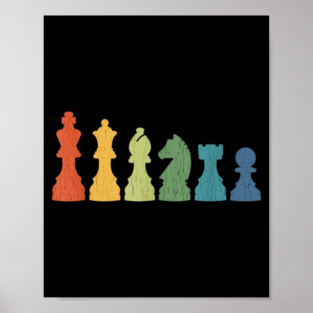 Funny Chess Eces Board Game Lover Player Themed Ch Poster (Front)