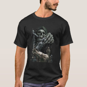Funny Chess Grim Reaper Skull Cool Gothic Chess Lo T-Shirt