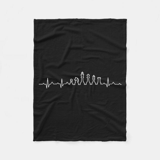 Funny Chess Heartbeat Checkers Board Game Tourname Fleece Blanket (Front)