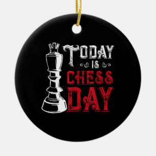 Funny Chess King Castling Design Ceramic Tree Decoration