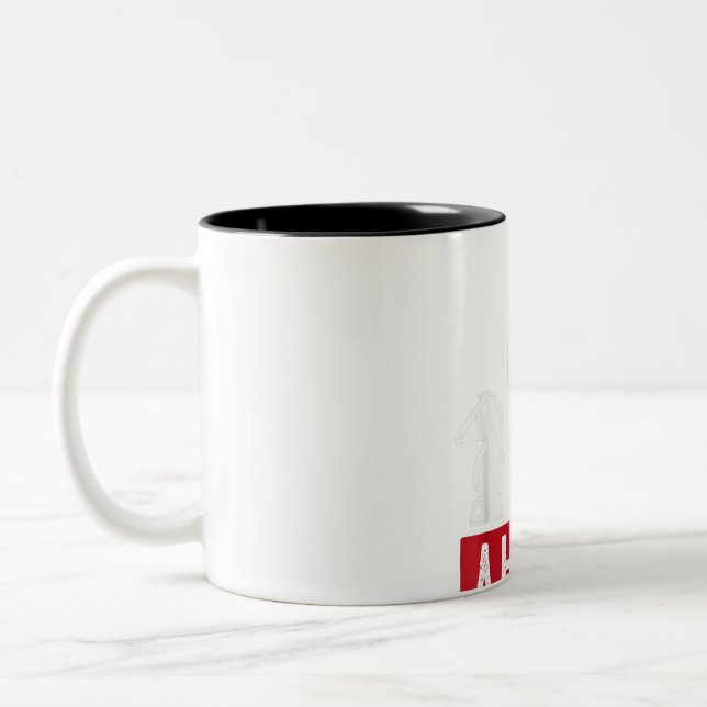 Funny Chess King Castling Design Two-Tone Coffee Mug (Left)
