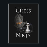 Funny Chess Ninja Chess Player Postcard<br><div class="desc">Do you love chess and want to be a grandmaster? Be a Chess Ninja with this awesome Chess design with a masked Ninja and the chess pieces of a Pawn and Queen. Wear to chess tournaments and checkmate your opponent with this ninja chess product.</div>