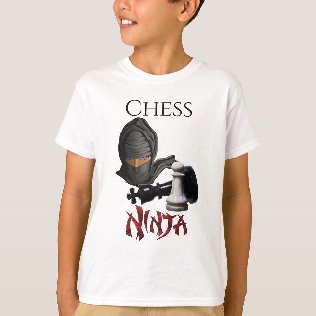 Funny Chess Ninja Chess Player T-Shirt (Front)