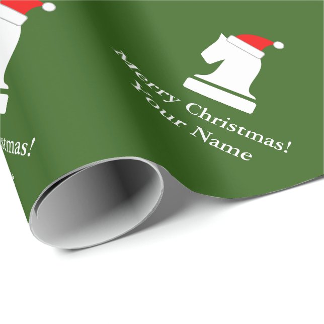 Funny chess piece pattern Christmas wrapping paper (Roll Corner)
