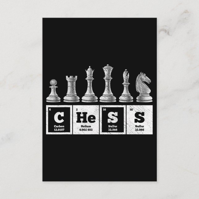 funny chess player geek periodic system chemistry enclosure card (Front)