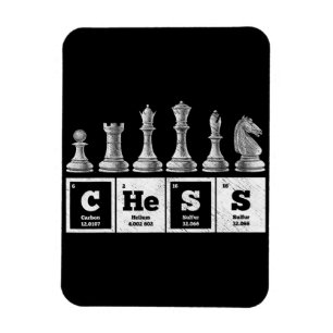 funny chess player geek periodic system chemistry magnet